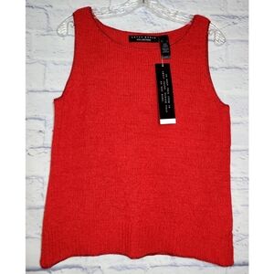 Crazy Horse Sweater Tank Size XL Red Scoop Neck Sleeveless Knit Business Causal